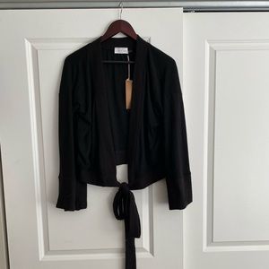 Black sweater with front tie